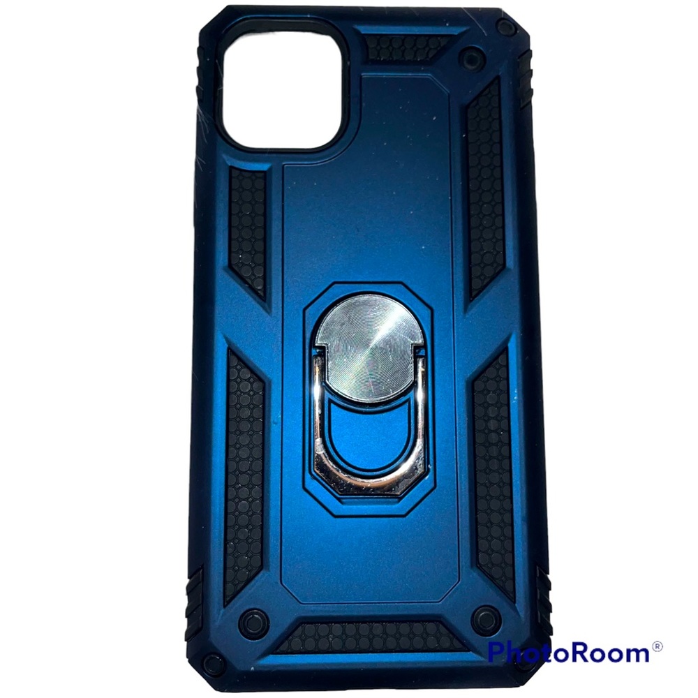 IPHONE 11 Pro Max blue cell phone cover with stand